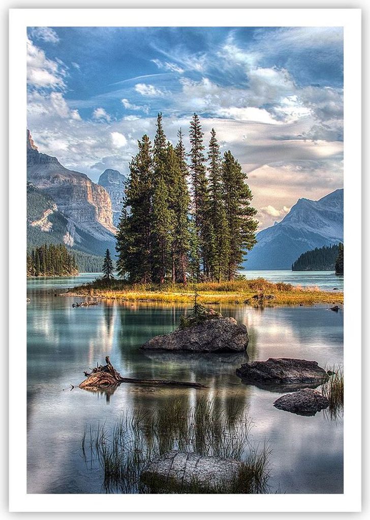 Poster - Poster ohne Rahmen - See Landschaft Natur - 70x100 cm - Wand Bild - Wanddeko - Wandbilder - Kunstposter - Wandposter - Bilder - Kunstdruck...