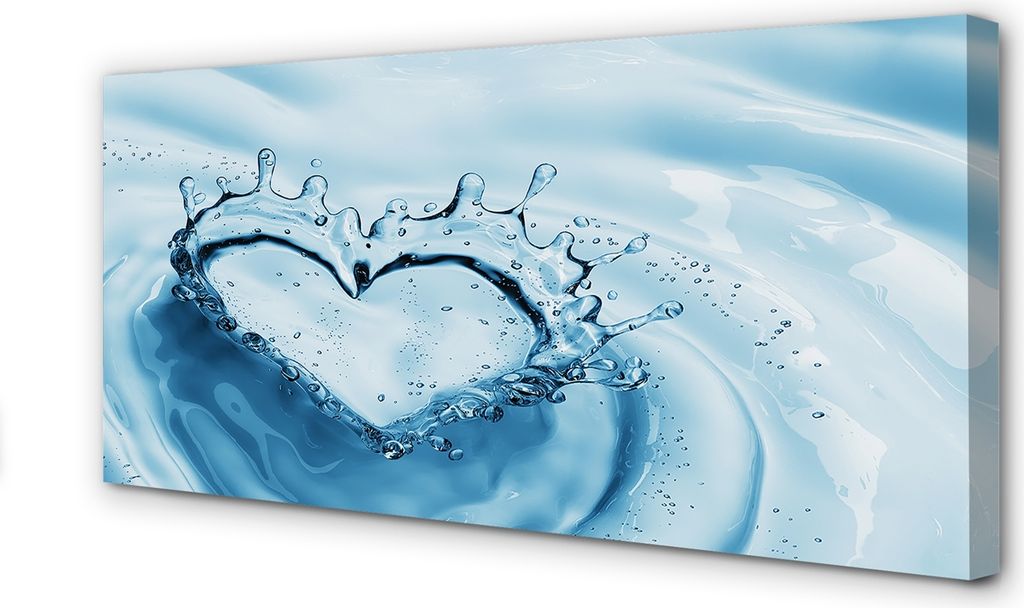 Leinwandbild 140x70 Wandkunst Wassertropfen Herz