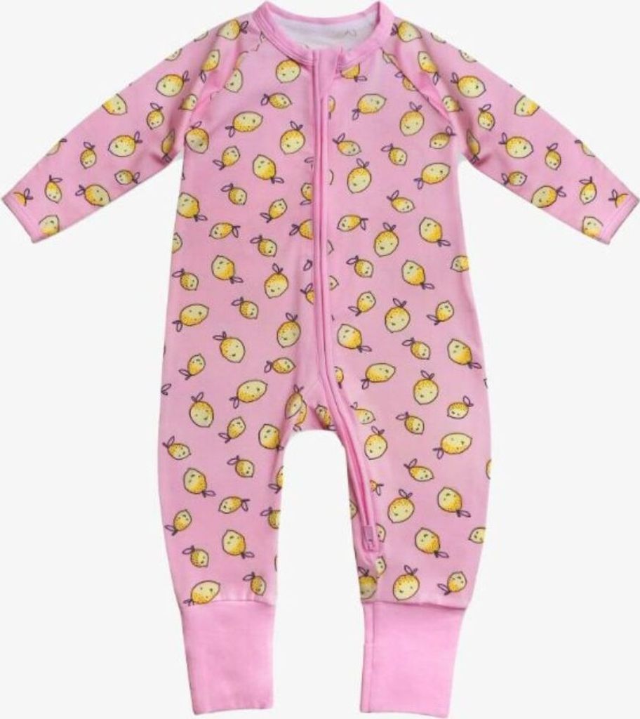 Niedlicher Baumwoll-Body mit Zitronenmuster, rosa, 12 Monate