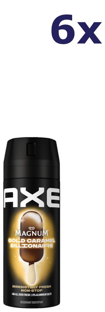 6x Axe Deospray - Gold Magnum Caramel Billionaire 150ml Produktbild 
