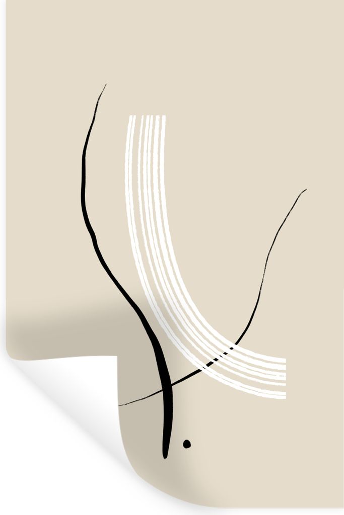 MuchoWow Wandtattoo Wandsticker Wandaufkleber Linie - Pastell - Gestaltung 80x120 cm Selbstklebend und Repositionierbar - Repositionierbar - Wass...
