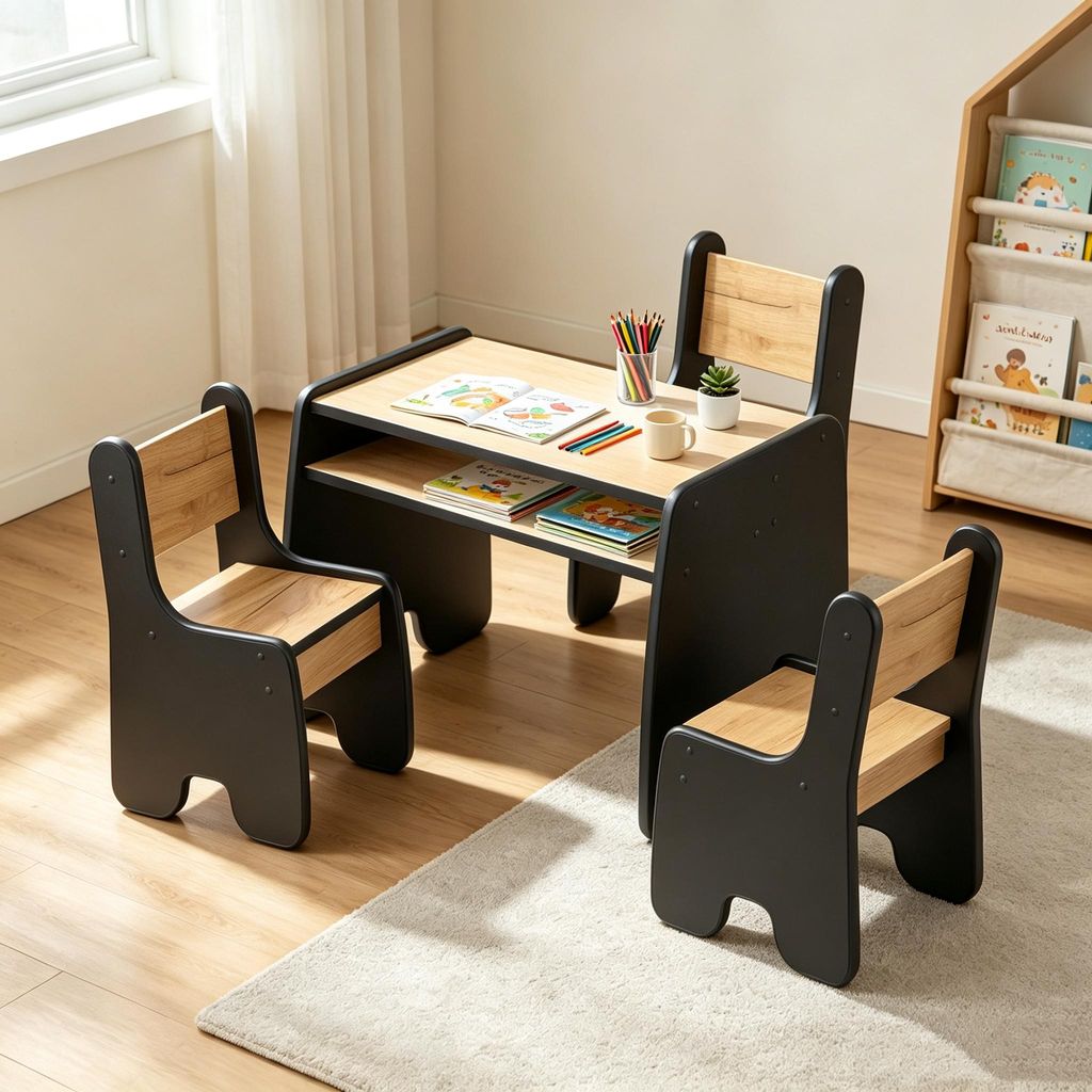 Kindertisch mit 2 Stühlen,3 TLG Kindertischgruppe aus Produktbild 