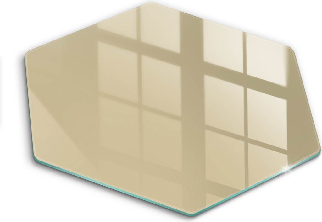 Glasschneideplatte - Herdabdeckplatte - Hexagon 40 cm -Schneidebrett - Spritzschutz - Beige Farbe