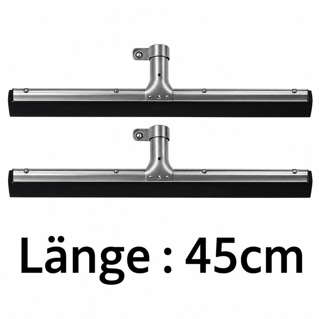 Wasserschieber Bodenabzieher Bodenwischer Gummilippe (2 Abzieher 45cm ohne Stiel