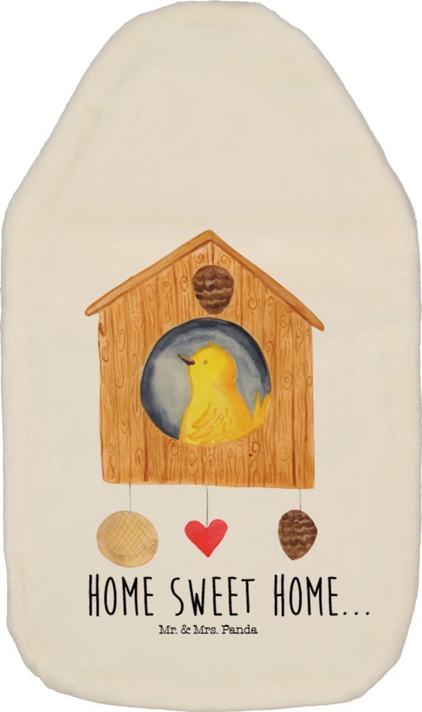 Mr. & Mrs. Panda Wärmekissen Vogelhaus Home - Weiß - Geschenk, Vogel, Lustige Sprüche, gummi wärmflasche, Einzugsgeschenk, Haus, Wärmflaschen,...