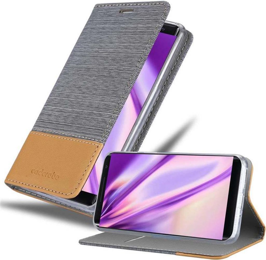 Cadorabo Hülle für Nokia 8 Sirocco Schutzhülle in Grau Handy Hülle Etui Book Case Cover