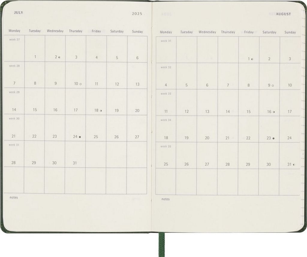Moleskine 12měsíční denní kalendář 2025, kapesní/A6, 1 den Obrázek produktu 9