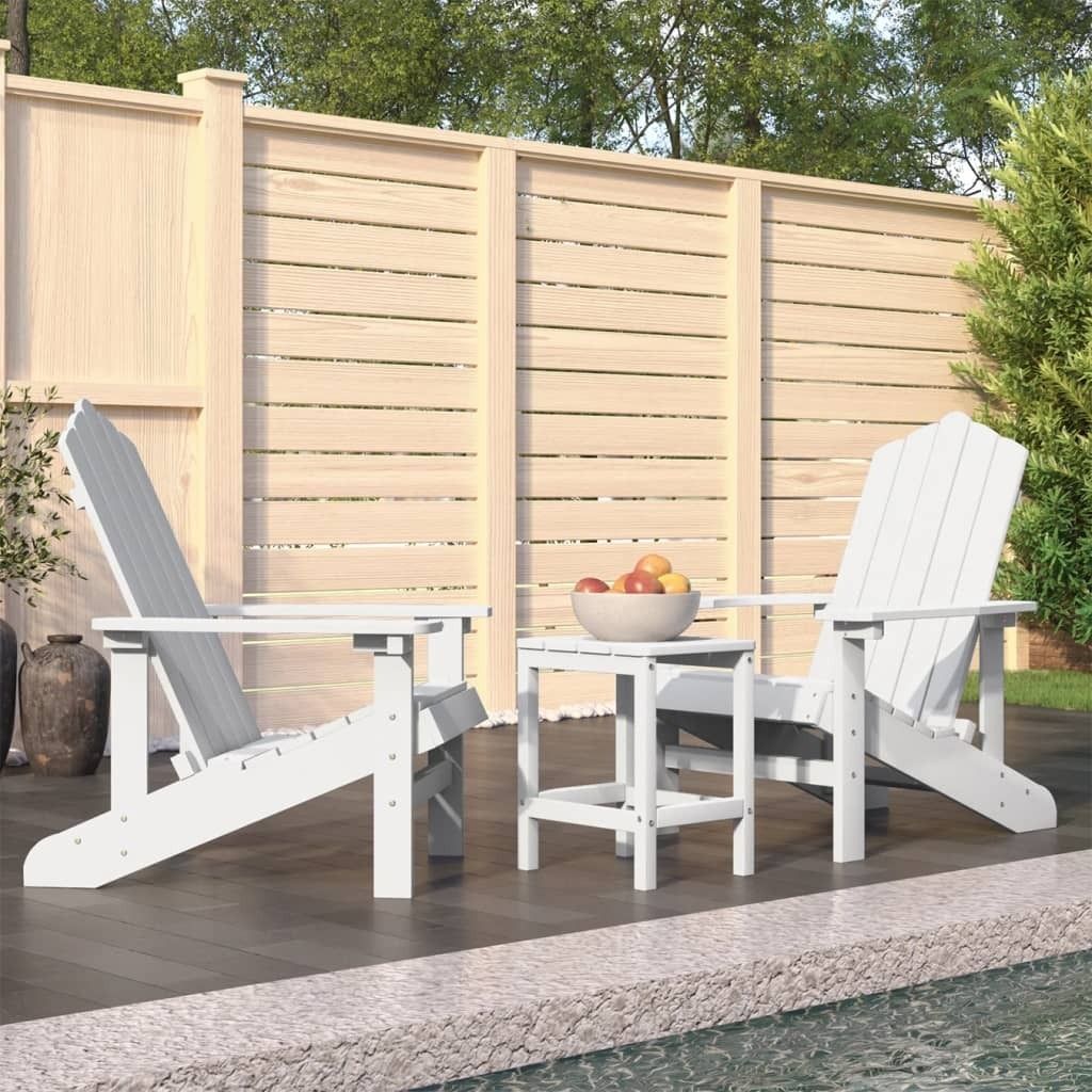 Möbel Adirondack-Gartenstühle mit Tisch HDPE Weiß - Gartensessel 3095704