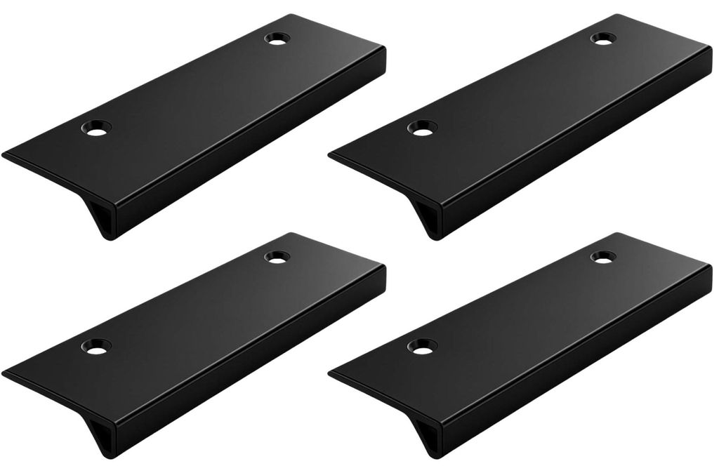 kalb | MonoGrip 150 Griffleiste schwarz Aluminium Möbelgriff Griffleiste Küche Schubladengriff Küchengriff schwarz verdeckt 150 mm 113 mm Bohrab...