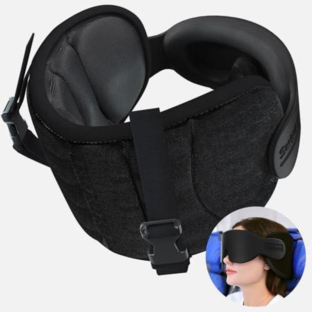 Reisekissen Flugzeug mit 3D Schlafmaske, 360? Stützband Produktbild 