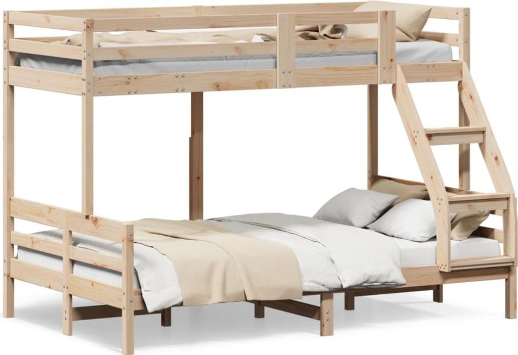 vidaXL Etagenbett 80x200/120x200 cm Massivholz Kiefer