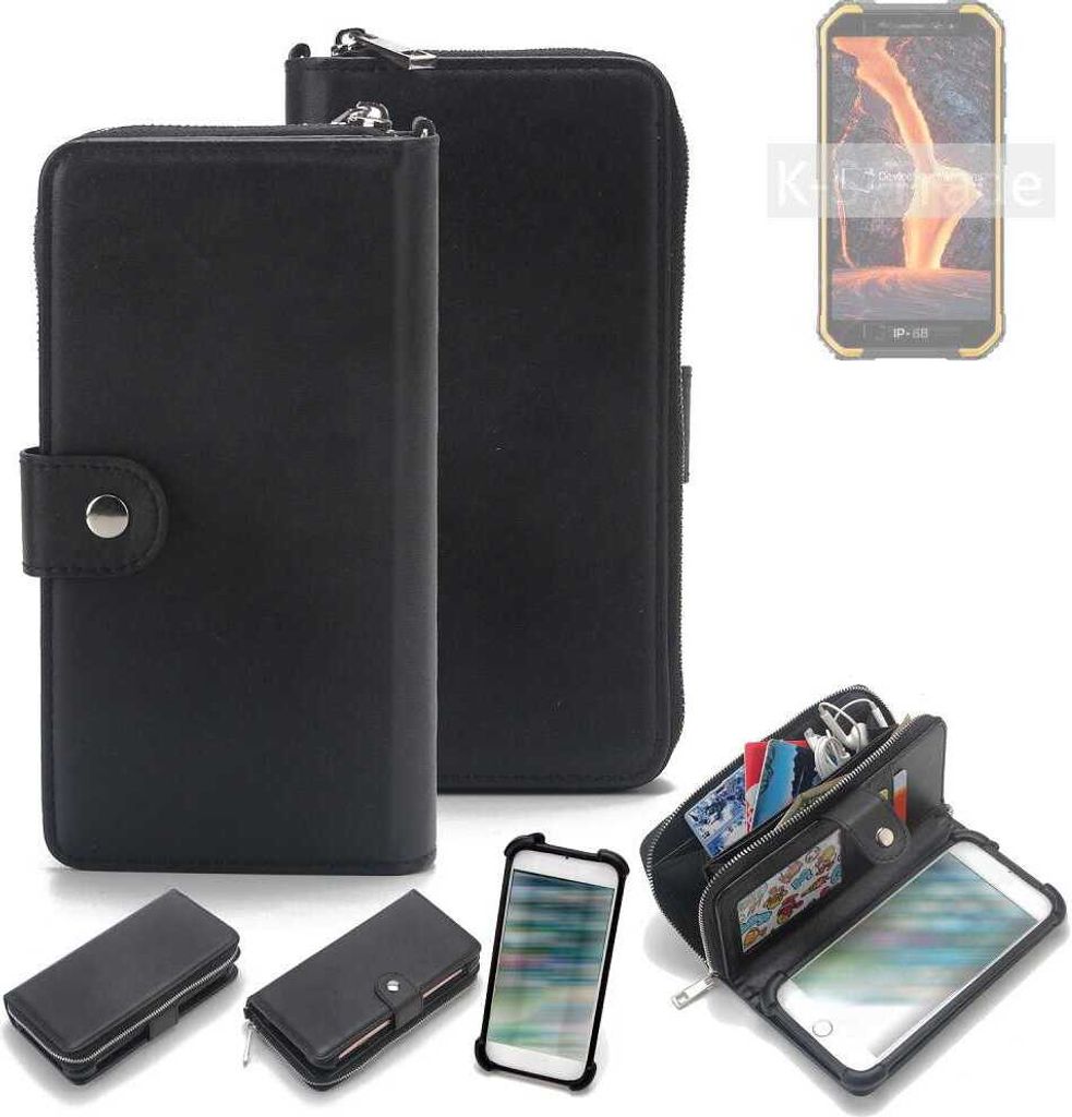 K-S-Trade 2in1 Handyhülle Schutzhülle kompatibel mit Ulefone Armor X6 Pro & Portemonnee Cover Handy Hülle Case Etui Geldbörse Wallet Bookstyle