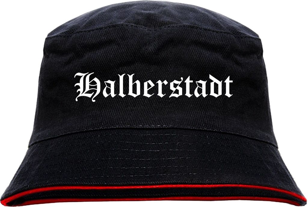 Halberstadt Anglerhut - Altdeutsche Schrift - Schwarz-Roter Produktbild 