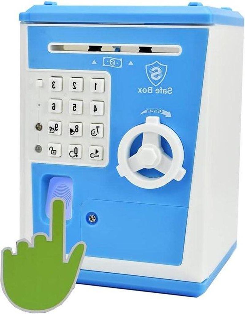 Sparbuch mit Code für Kinder, blau-weiß, 6-14 Jahre