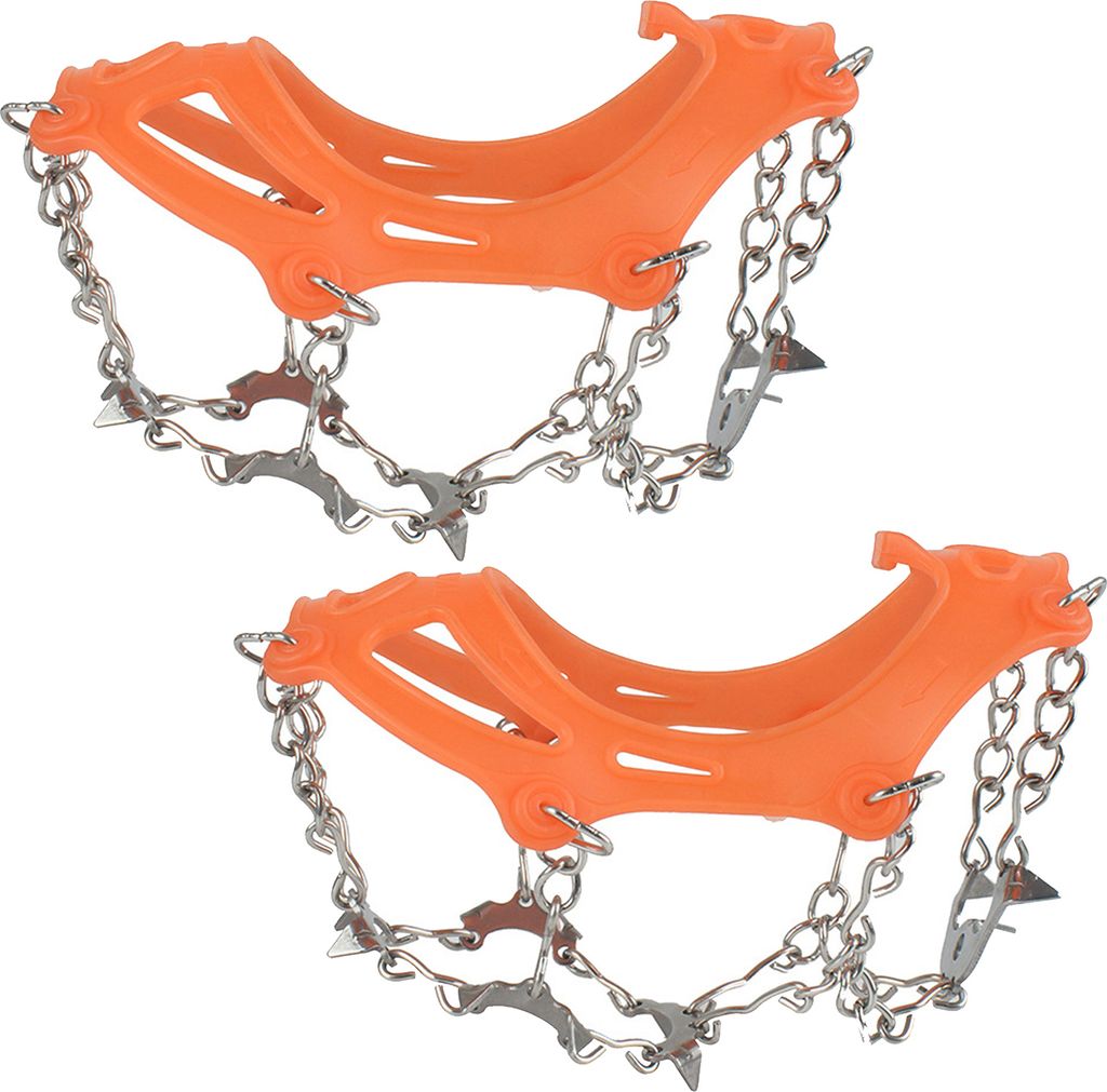 1 Paar Steigeisen mit 8/10 Edelstahlzähnen, Ketten- und rutschfesten Spikes für Schuhe, Schnee und Eis, geeignet für Outdoor-Wanderungen, Klette...