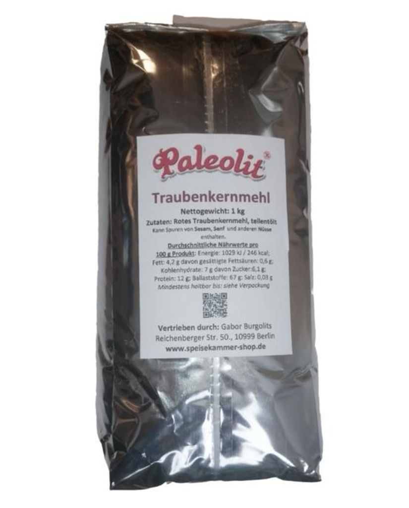 1kg Paleolit Traubenkernmehl OPC Rohkostqualität Produktbild 