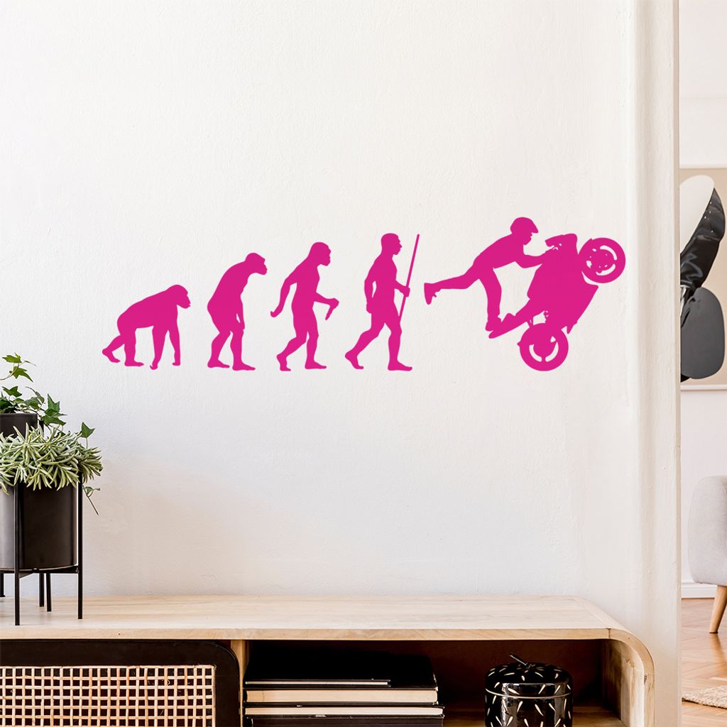 Rennmotorrad Evolution Wandtattoo Wandaufkleber Wall Sticker - Dekoration, Küche, Wohnzimmer, Schlafzimmer, Badezimmer