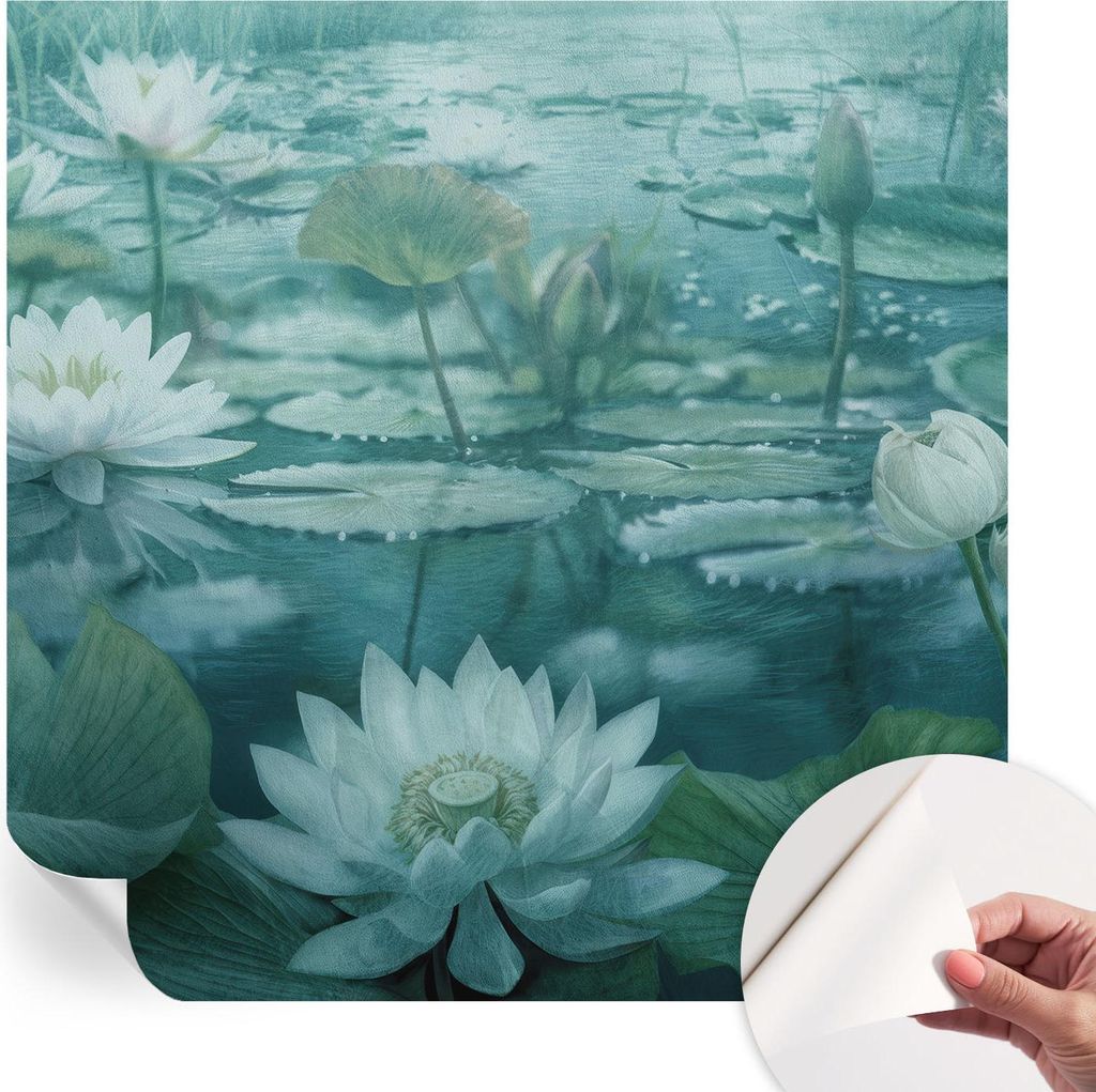 Selbstklebende Wandtapete - Dekorative Tapete für Wohnzimmer - Klebefolie für Wandbilder - Tapetenfolie für Wanddekoration - 250x250 cm - Wasser...