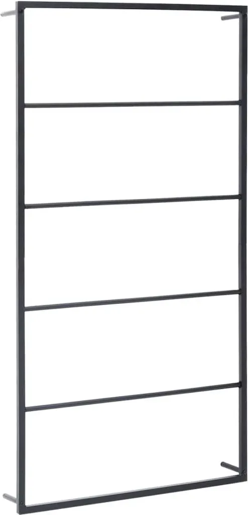 Support serviette noir 3 barres acier - Dimensions 60x10x116 cm pied