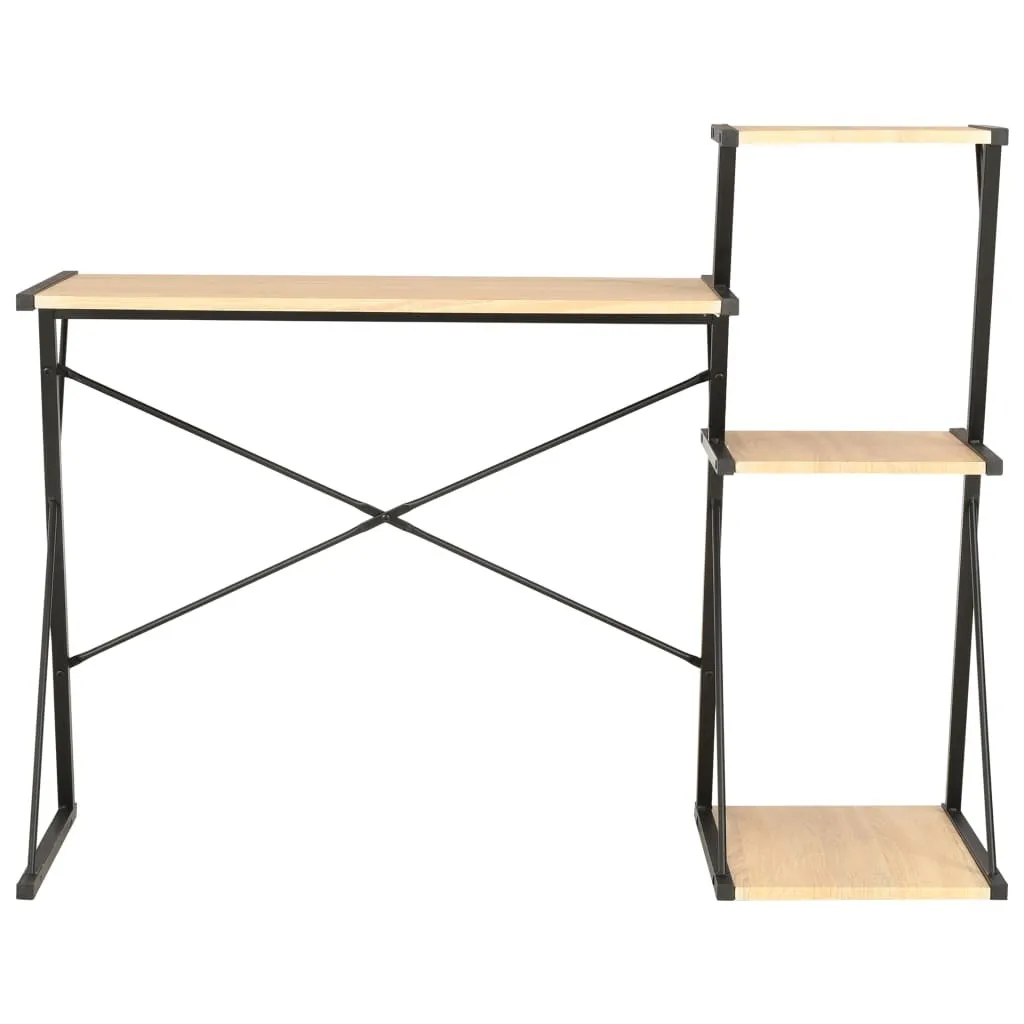 Tavolo Scrivania Nero e Rovere 116x50 cm | Ideale per Studio e Casa