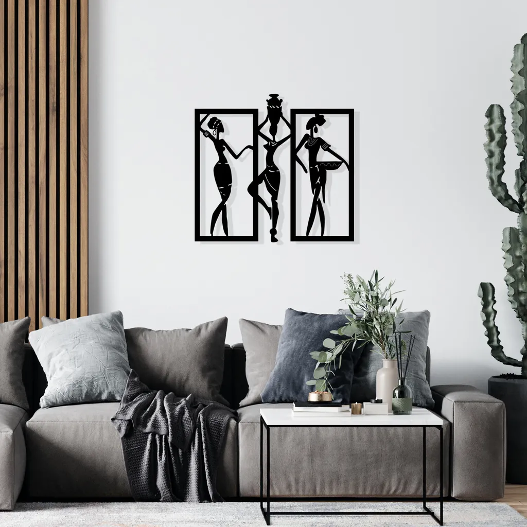 Décoration Murale pour Chambre et Salon Noir Métal Aurora 71 x 66 cm
