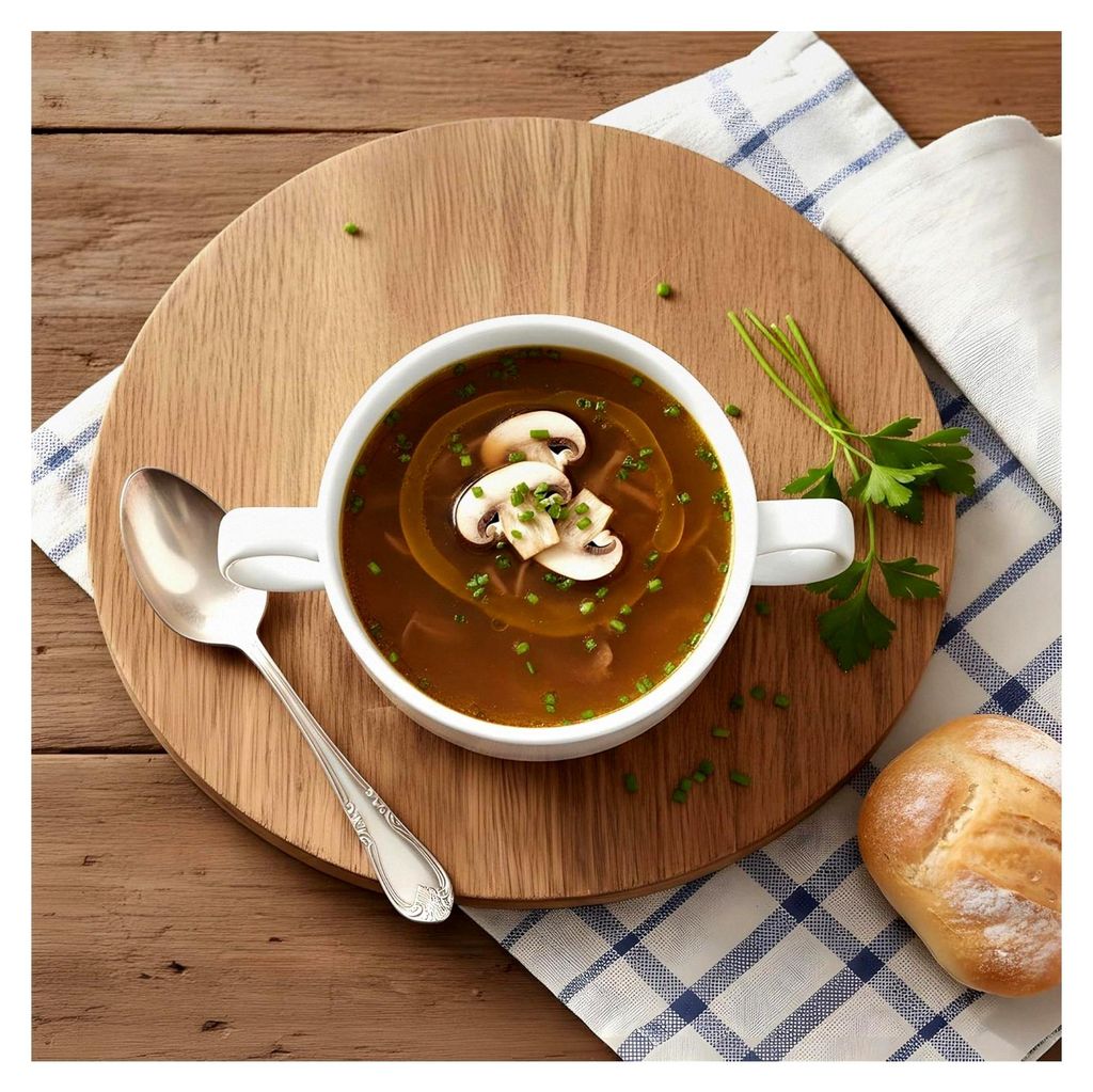 6 Suppenschalen aus Keramik - 300 ml - Weiß - Set von 6 mit Griffen - Für Suppe, Müsli, Ramen - Suppenteller - Müslischalen