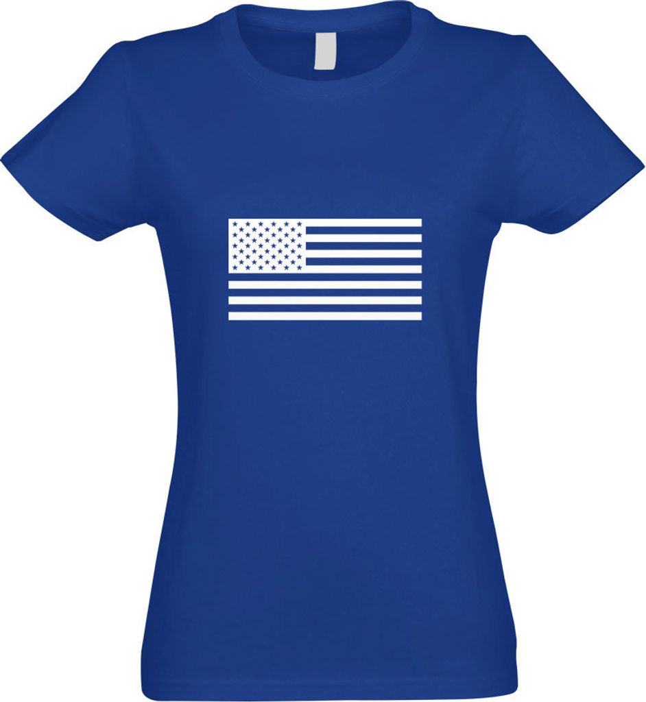 Kiwistar - T-Shirt tailliert - Damen - royal - USA Flagge Vereinigte Staaten - mit Motiv Bedruckt - Funshirt Design - Sport - Freizeit - Damen - XL