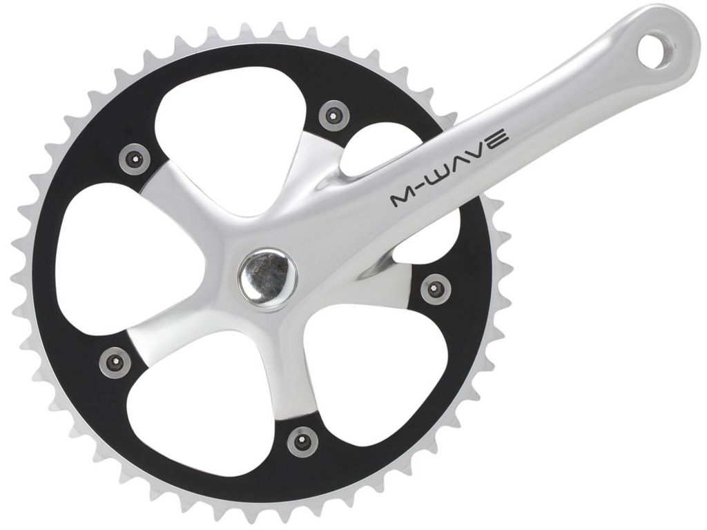 M-Wave Single Speed Tretkurbel 44 Zahn Crank Aluminium Produktbild 