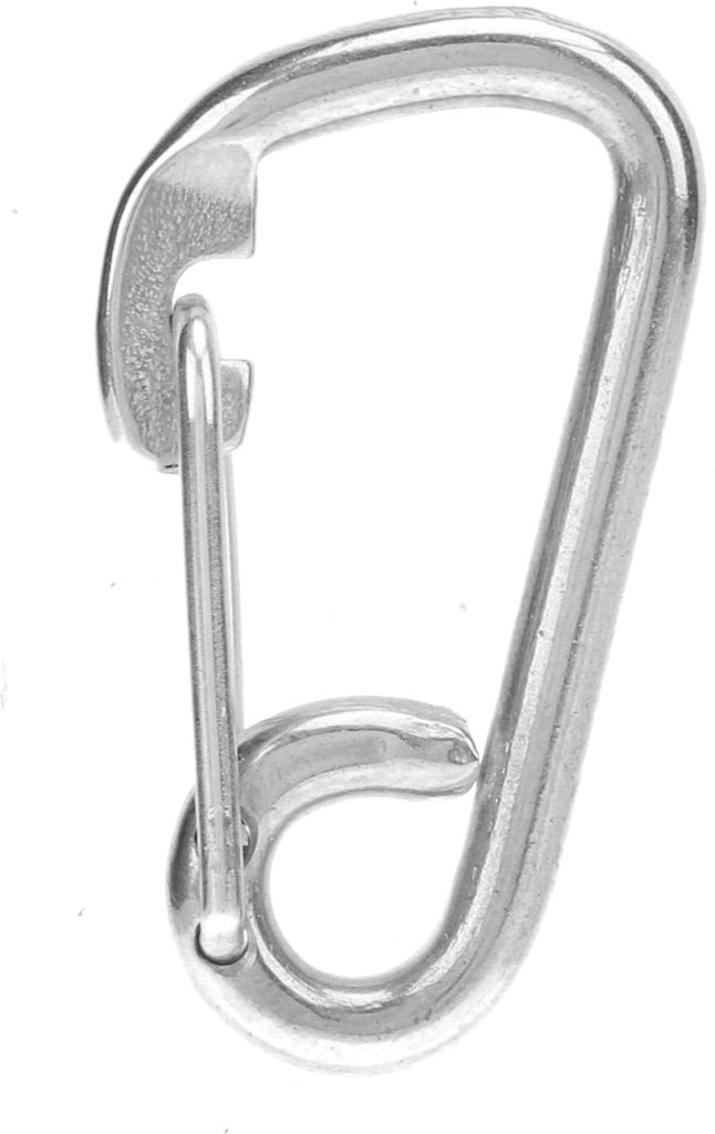 Sicherheitskarabiner, Edelstahl geschmiedet 60mm, rostfrei mit Federverschluss, für Outdoor & Industrie