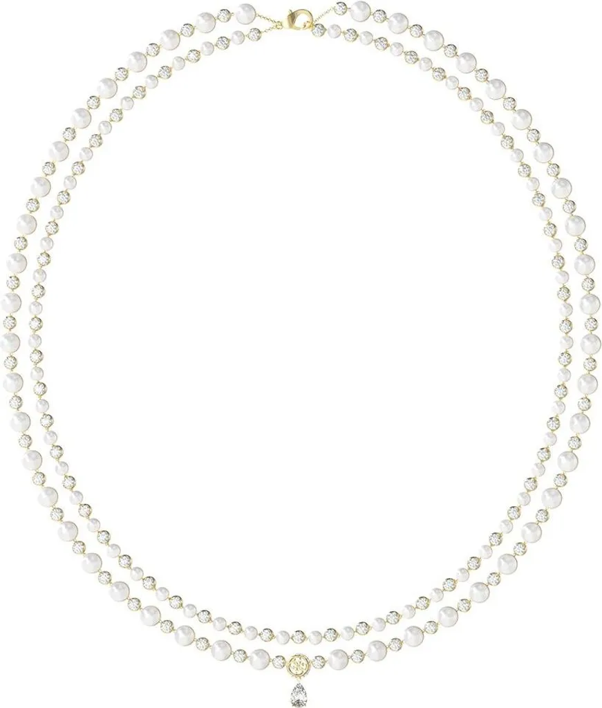 Collier Femme Guess JUBN05576JWYGT-U en Acier Doré avec Cristaux Blancs