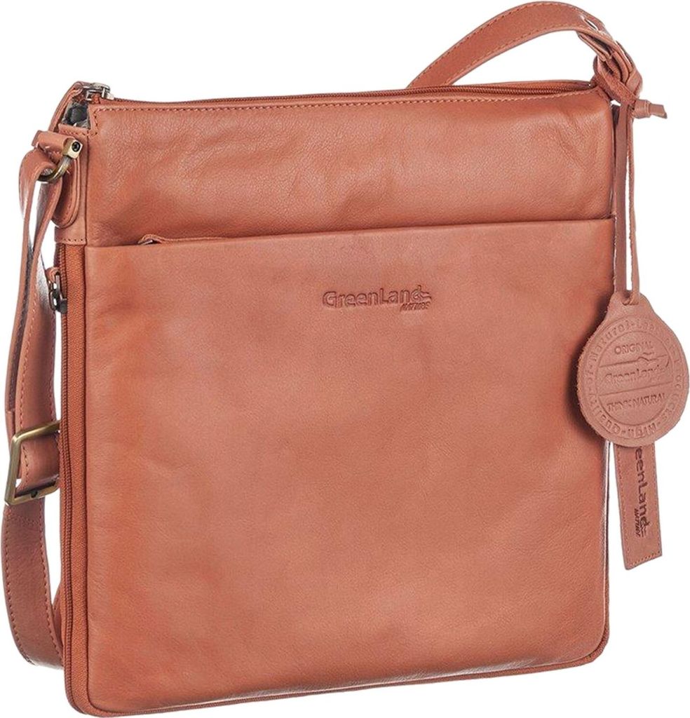 GreenLand Nature Leder Umhängetasche Crossbody Bag Flamingo lachsfarben