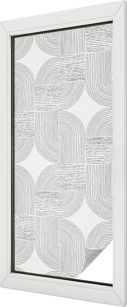 Buntglas Fensterfolie – 116x50 cm – Stained-Glass Design – blickdichte dekorative Sichtschutzfolie – selbstklebend, UV-Schutz – Friedlich...