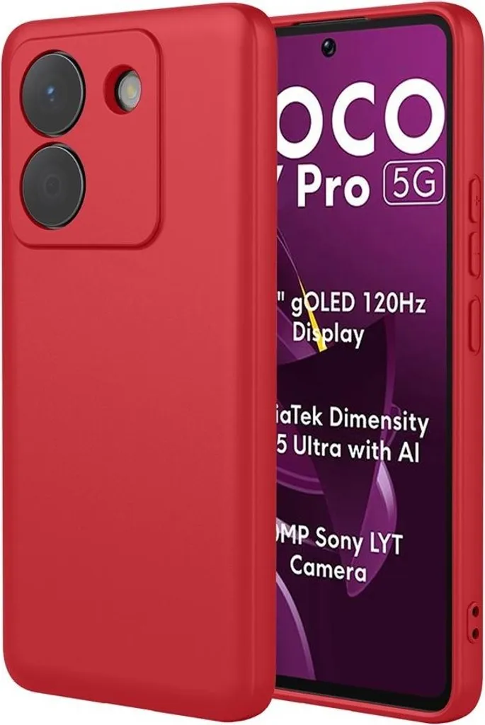 Custodia Xiaomi Poco M7 Pro Silicone Phonesta Soft Silk Rosso - Offerta