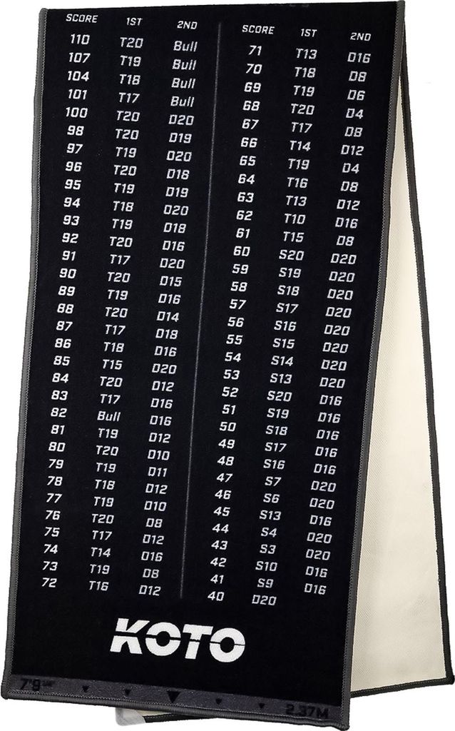 KOTO Carpet Checkout Dartmatte Schutz Bodens und Dartpfeile Mit Score-Indikation