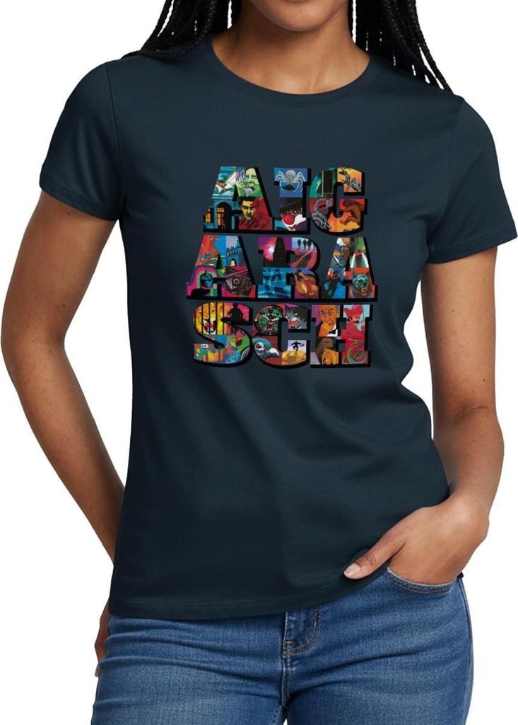 Spreadshirt Die Drei Fragezeichen Jubiläumsdesign Aiga Rasch Frauen T-Shirt, XXL, Navy