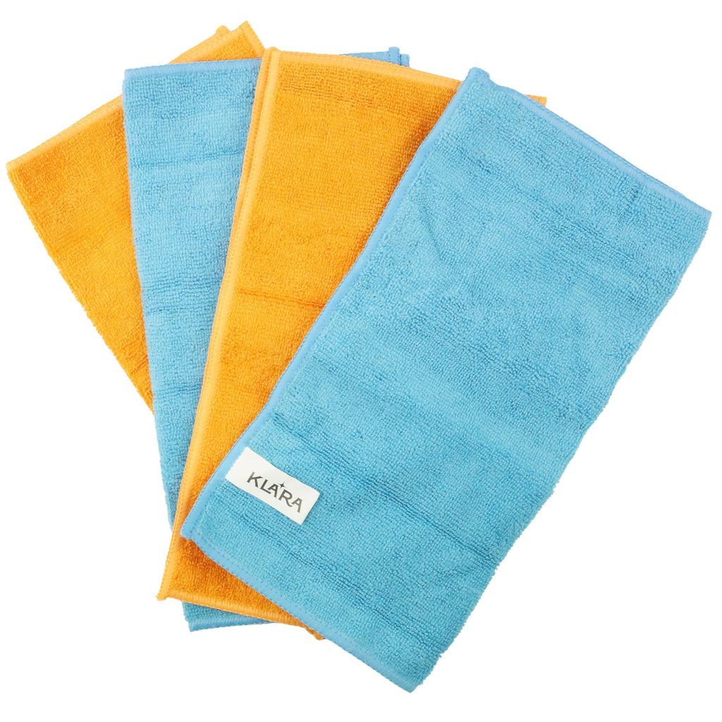 Mikrofasertücher 4er Set Klara – saugstarke Reinigungstücher für Auto, Küche, Bad, Glas & Möbel | fusselfrei, waschbar, wiederverwendbar