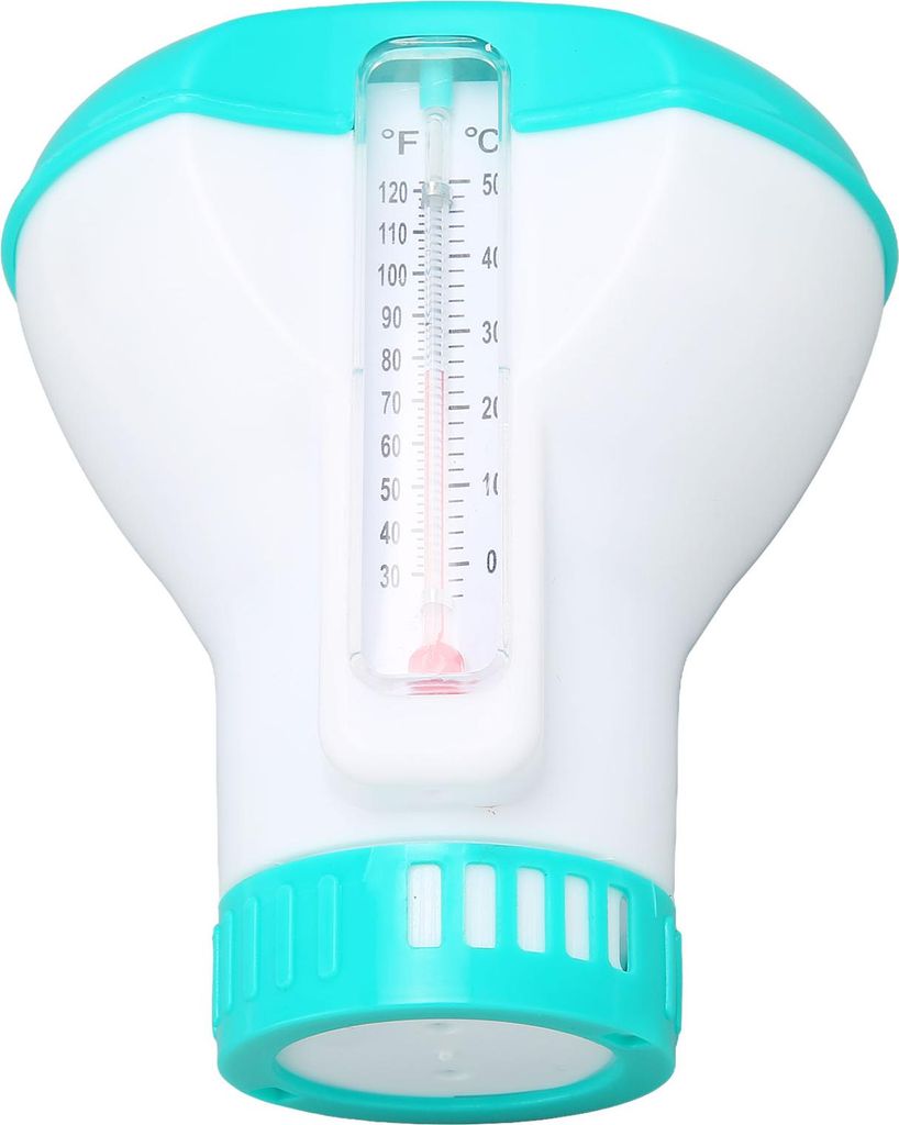 Spa Chemikalienspender mit Thermometer Wiederverwendbar See Blau Schwimmbad Chlortabletten Schwimmer