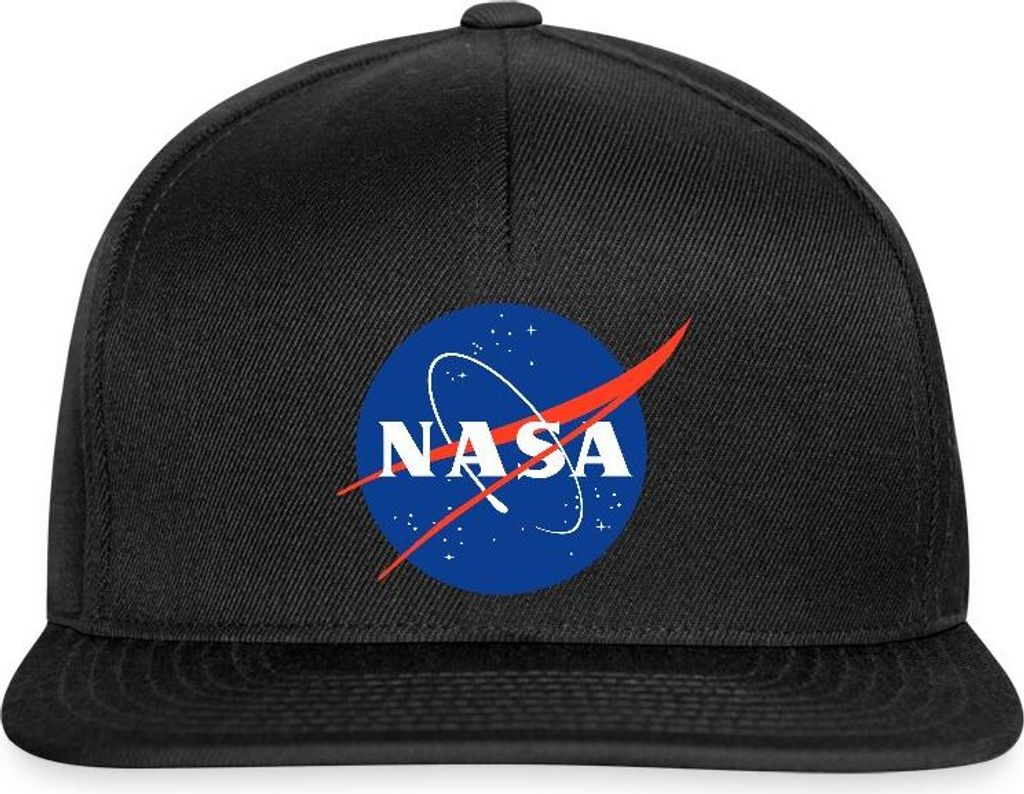 Spreadshirt NASA Classic Logo Snapback Cap, One size, Schwarz/Schwarz