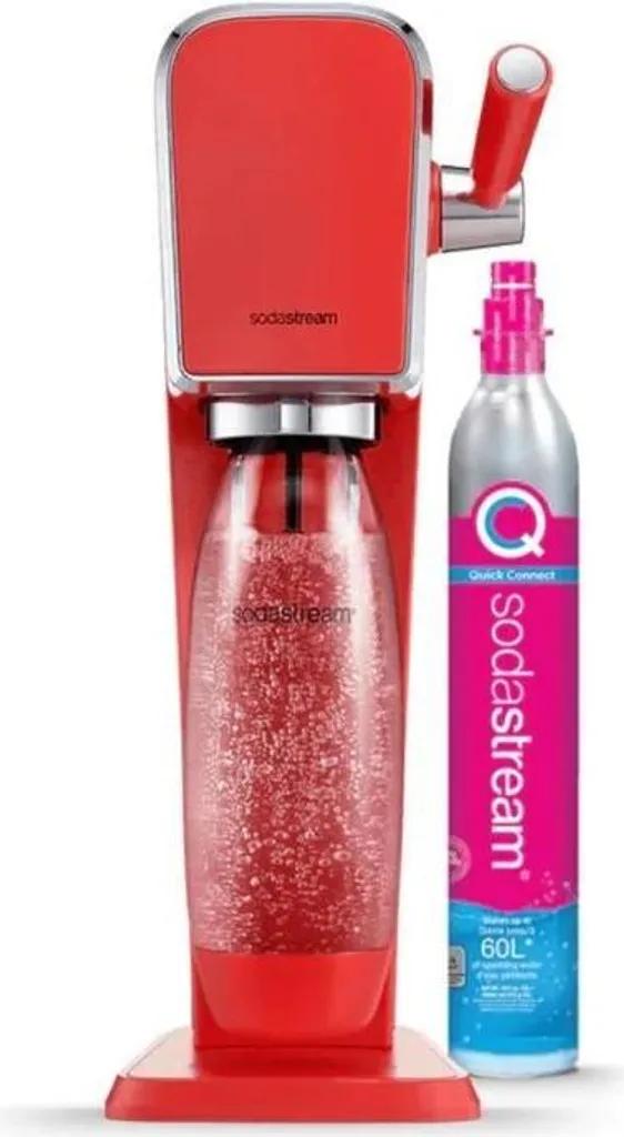 Macchina per soda e acqua frizzante SODASTREAM - ART Mandarine - 1 bottiglia lavabile in lavastoviglie - 1 ricarica di gas 60L
