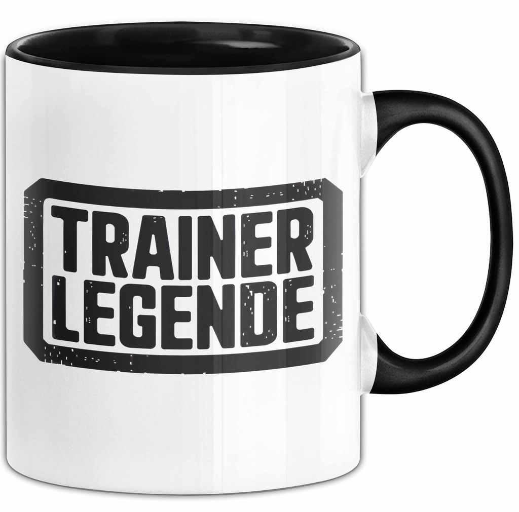 Fußballtrainer Fußballteam Tasse Geschenk Lustige Geschenkidee Spruch Trainer Legende (Schwarz)