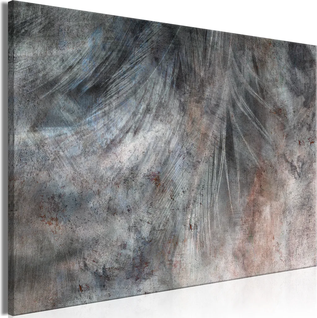 Quadro 120x80 cm Piuma Grigia - Tela TNT Alta Definizione