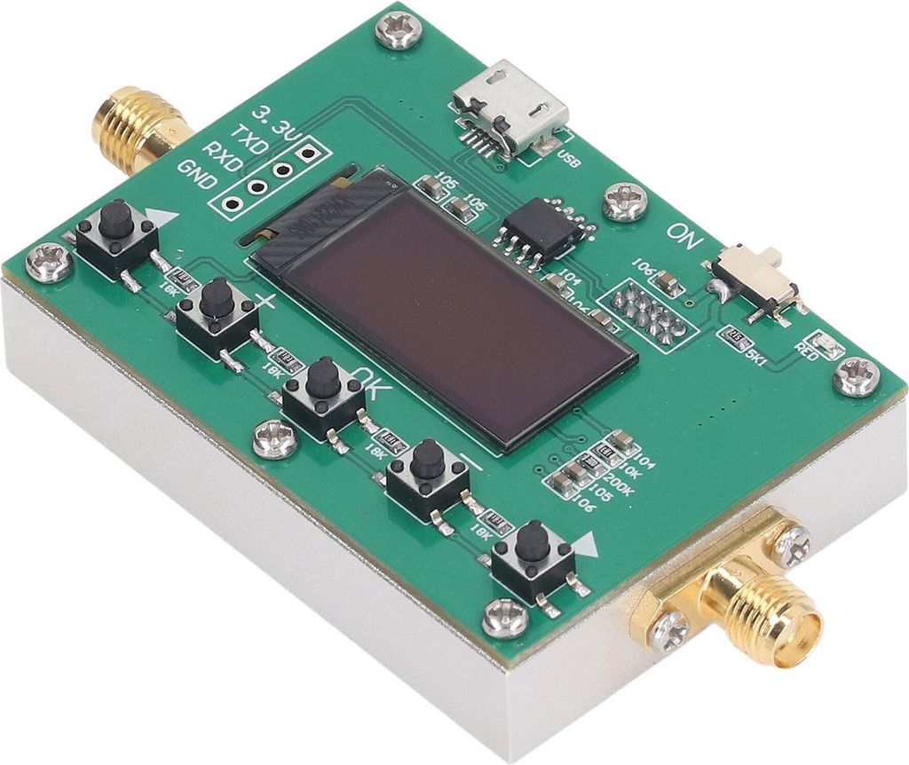 Digitaler Dämpfungsregler 6G RF programmierbares Modul 30 dB Schrittweite 0,25 dB OLED-Display CNC-Gehäuse