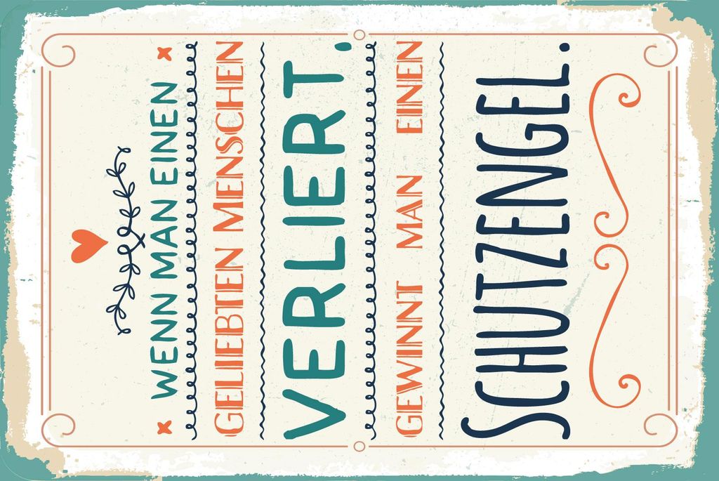 vianmo Blechschild 40x30 cm Wenn man Menschen verliert, gewinnt man Schutzengel