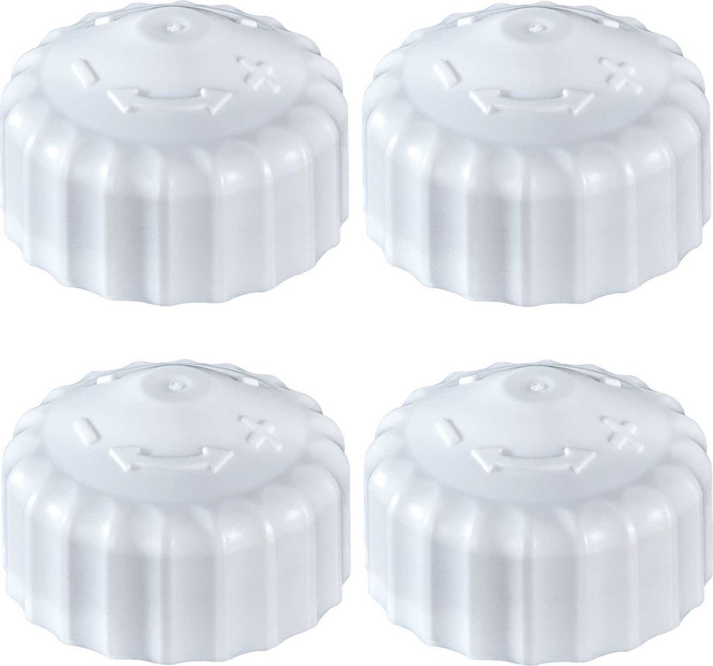 4x weiße Bauschutzkappe, Handregulierkappe, einfache Produktbild 