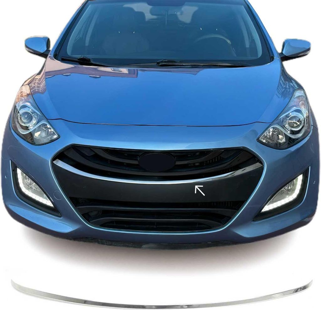 Kühlergrill Leisten Grillleisten für Hyundai i30 Coupe 2013-2017 Chrom Silber