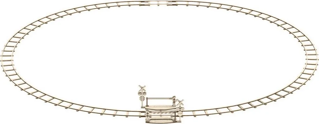 Grand puzzle 3D rails de train bois brun 164 cm avec intersection 3D