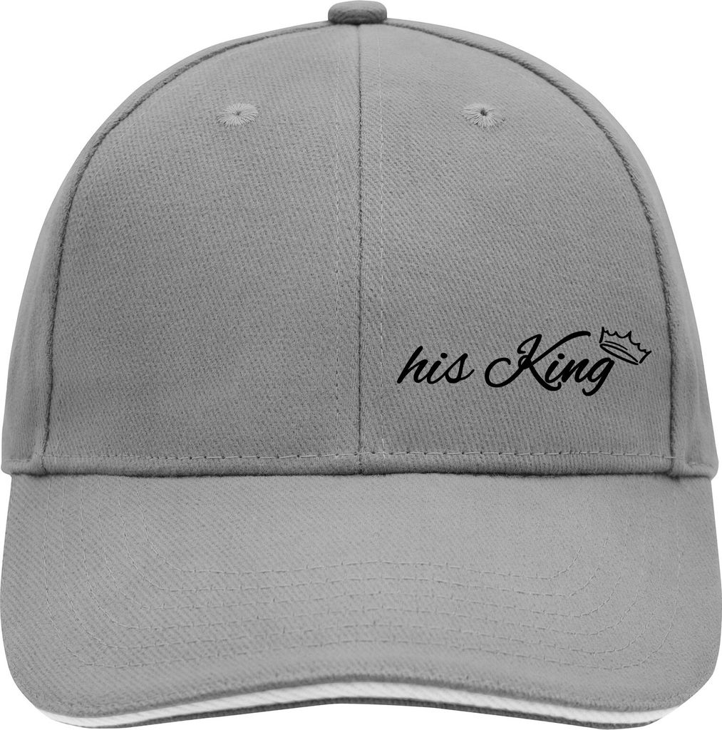 Huuraa Cappy Mütze his King Krone Dark Grey/White Baumwolle 6-Panel Kappe Geschenkidee