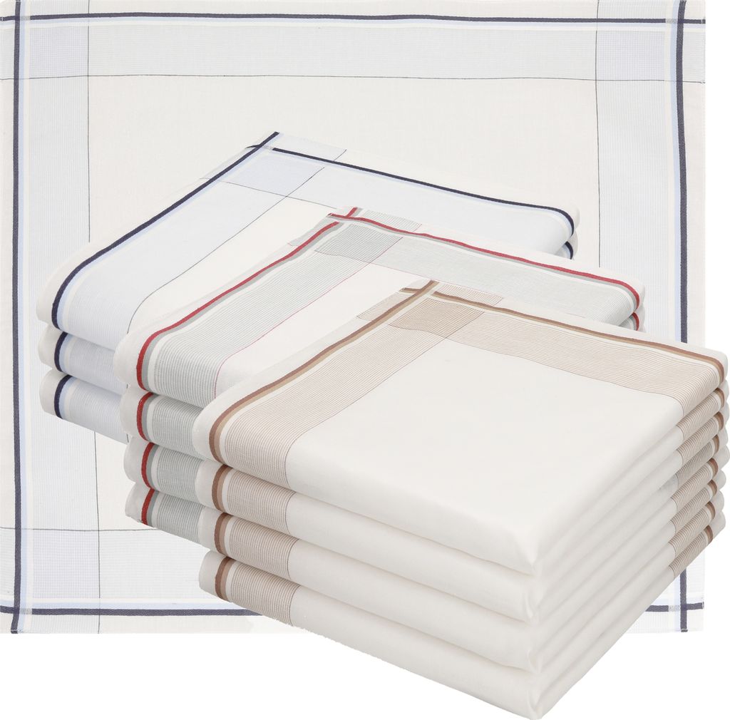Betz 12 Stück Herren Stoff Taschentücher Set43x43 cm 100%Baumwolle - Lord 1 Dessin 59