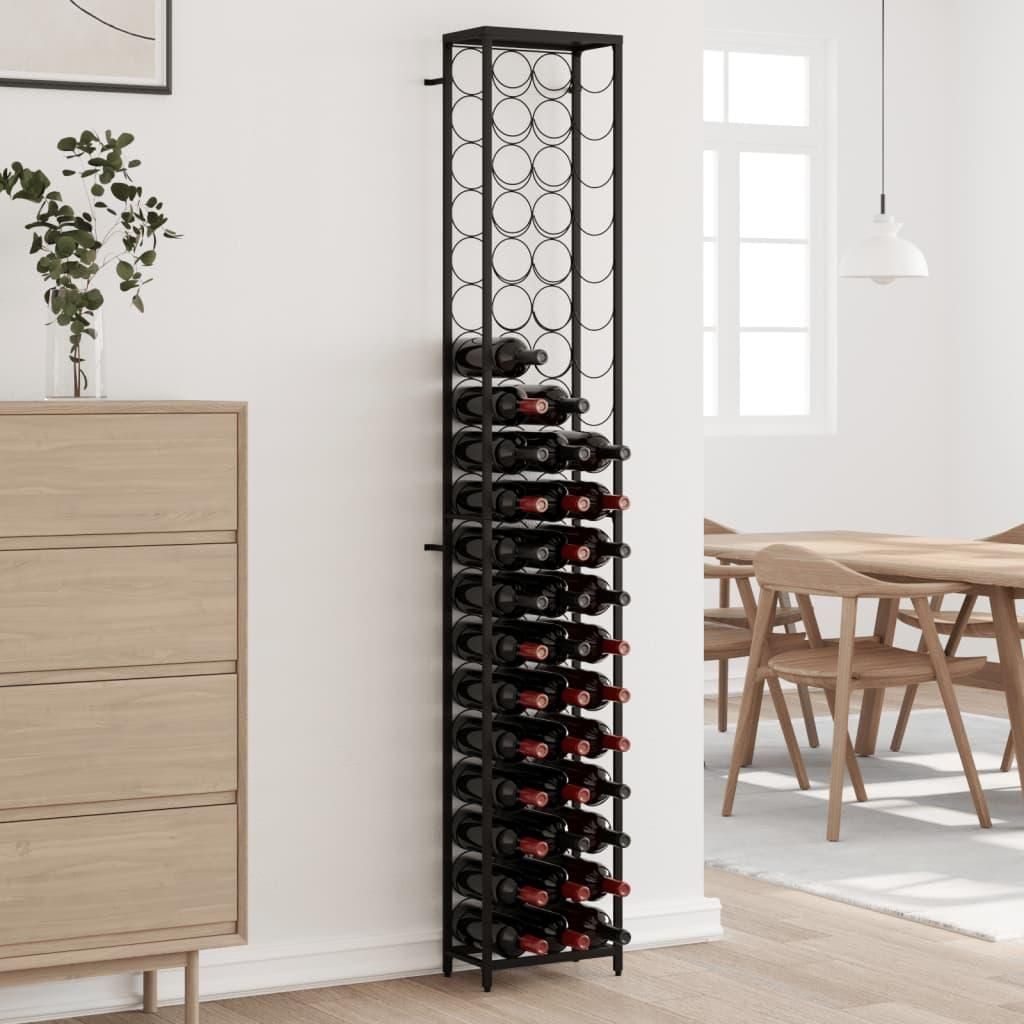 vidaXL Stojan na víno na 57 fliaš čierny 34x18x200 cm Obrázok produktu 