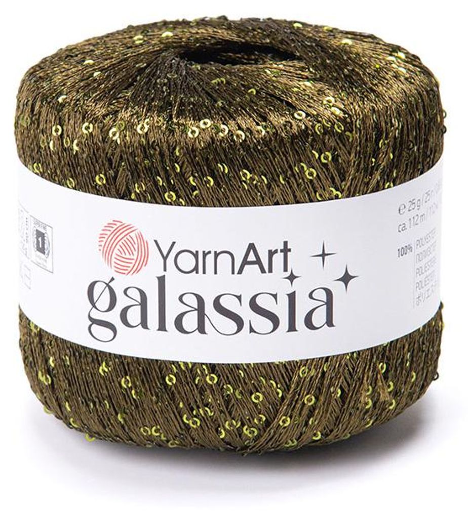 YarnArt Galassia 5815 Paillettengarn Khaki Grün 25g Produktbild 